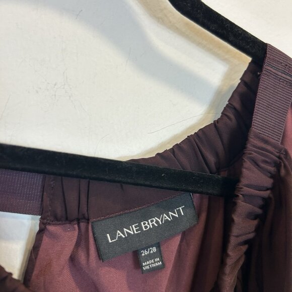 Lane Bryant Top Womens 26 28 Multicolor Boho Print Cold Shoulder Keyhole Blouse - Picture 4 of 9